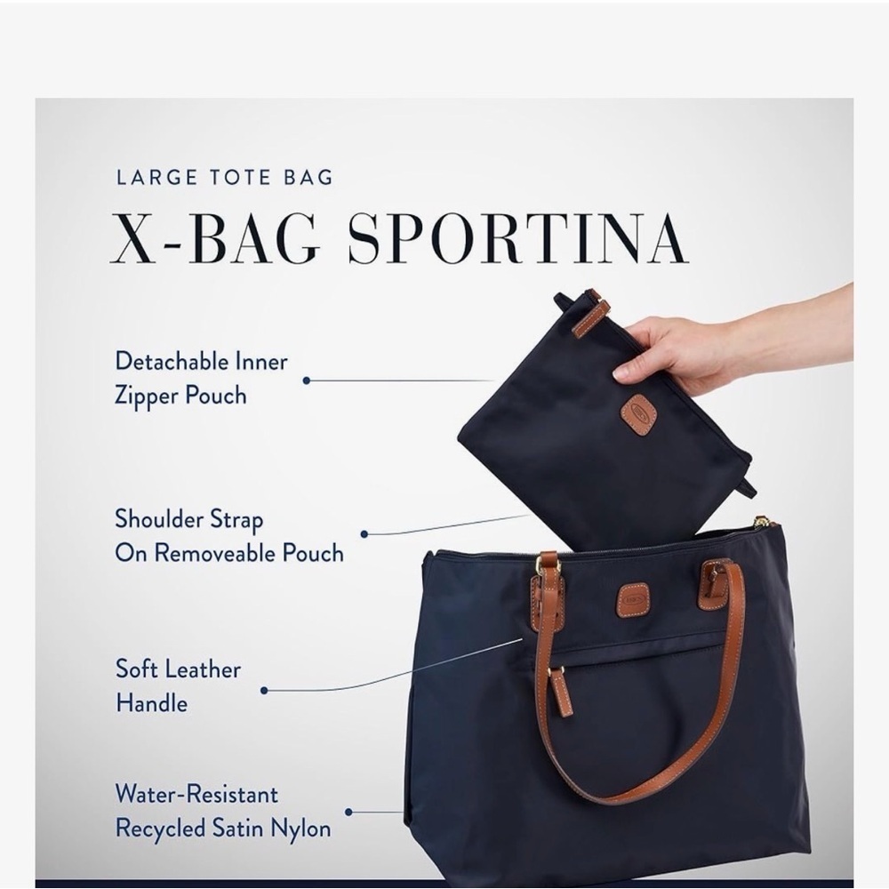 Bric's X-Bag Sportina Duffel Bag -  Navy Black and Brown - Picture 4 of 13